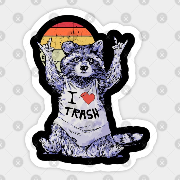 I Love Trash - Trash Panda Sticker by susanne.haewss@googlemail.com